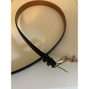 Dockers Men's  Wide Feather Edge Leather Dress Belt Black size 42  NEW